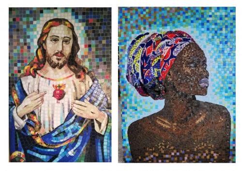 mosaics of Sacred Heart and African Beauty